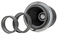 Load image into Gallery viewer, K&amp;N Universal Filter Chrome Round Tapered White - 4in Flange ID x 1.125in Flange Length x 5.5in H - Back View