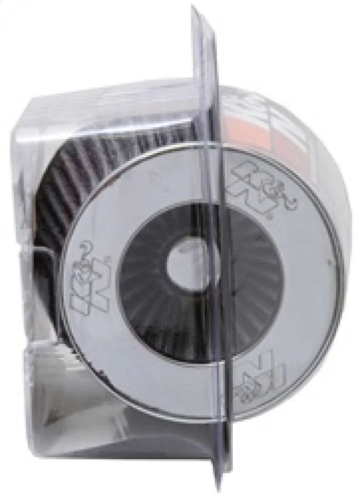 K&N Universal Filter Chrome Round Tapered White - 4in Flange ID x 1.125in Flange Length x 5.5in H - Installation View