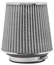 Load image into Gallery viewer, K&amp;N Universal Filter Chrome Round Tapered White - 4in Flange ID x 1.125in Flange Length x 5.5in H - Additional View 5