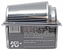 Load image into Gallery viewer, K&amp;N Universal Filter Chrome Round Tapered White - 4in Flange ID x 1.125in Flange Length x 5.5in H - Additional View 10