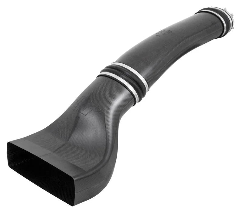 K&N Universal NHRA Pro Stock Custom Racing Carbon Fiber Intake Tubes w/ Billet Throttle Body Adapter - Side View