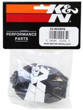 Load image into Gallery viewer, K&amp;N Universal PreCharger Round Tapered Air Filter Wrap Black 3in Base ID x 2in Top ID x 3in H - Side View