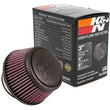 Load image into Gallery viewer, K&amp;N Universal Round Clamp-On Air Filter 3in Flange ID x 6in Base OD x 4.625in Top OD x 3in Height - Back View