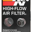 Load image into Gallery viewer, K&amp;N Universal Round Clamp-On Air Filter 3in Flange ID x 6in Base OD x 4.625in Top OD x 3in Height - Installation View