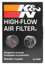 Load image into Gallery viewer, K&amp;N Universal Round Clamp-On Air Filter 3in Flange ID x 6in Base OD x 4.625in Top OD x 3in Height - Installation View