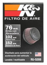 Load image into Gallery viewer, K&amp;N Universal Round Clamp-On Air Filter 3in Flange ID x 6in Base OD x 4.625in Top OD x 3in Height - Additional View 6