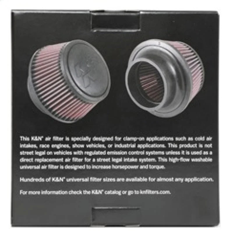 K&N Universal Round Clamp-On Air Filter 3in Flange ID x 6in Base OD x 4.625in Top OD x 3in Height - Additional View 11