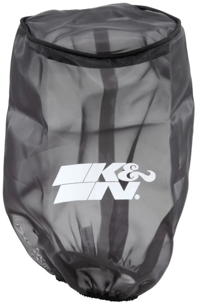 K&N Universal Round Tapered Filter Wrap - Black - 6in Base ID x 4.625in Top ID x 9in Height - Main Product View
