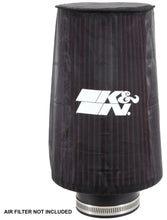Load image into Gallery viewer, K&amp;N Universal Round Tapered Filter Wrap - Black - 6in Base ID x 4.625in Top ID x 9in Height - Side View