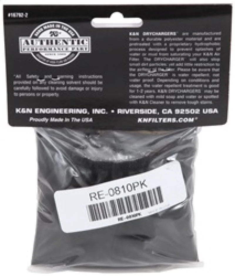K&N Universal Round Tapered Filter Wrap - Black - 6in Base ID x 4.625in Top ID x 9in Height - Additional View 5