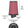 Load image into Gallery viewer, K&amp;N Universal Rubber Filter - Side View