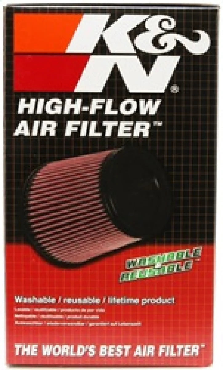 K&N Universal Rubber Filter 2.75in Flange ID x 5.875in Base OD x 4.75in Top OD x 7in Height - Back View