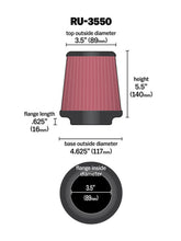 Load image into Gallery viewer, K&amp;N Universal Rubber Filter 3 1/2 inch FLG / 4 5/8 inch Base / 3-1/2 inch Top / 5 1/2 inch Height - Main Product View