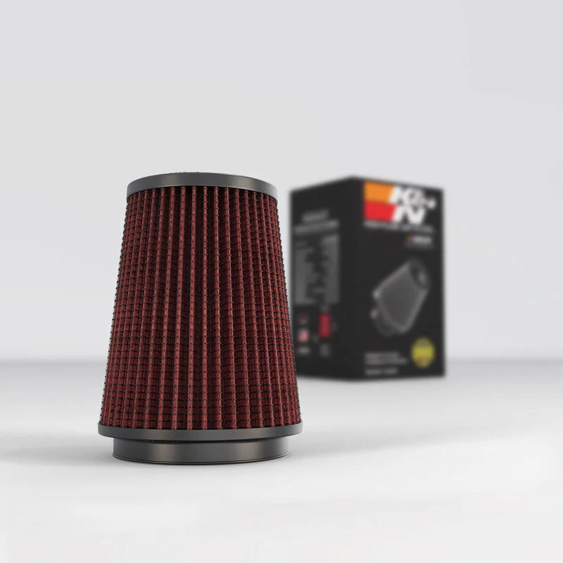 K&N Universal Rubber Filter 3 1/2 inch FLG / 4 5/8 inch Base / 3-1/2 inch Top / 5 1/2 inch Height - Side View
