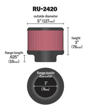 Load image into Gallery viewer, K&amp;N Universal Rubber Filter 3 inch Flange 5 inch OD 3 inch Height - Additional View 8
