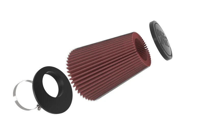 K&N Universal Rubber Filter 3.25 inch FLG / 5.75 inch Bottom / 3.5 inch Top / 6.6875 inch Height - Back View