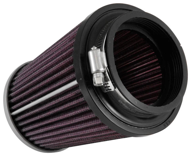 K&N Universal Rubber Filter 3in Flg 4-1/2inch OD B / 2-1/4inch H - Silver Top - Side View