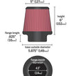 Load image into Gallery viewer, K&amp;N Universal Rubber Filter 4 1/2 inch FLG / 5 7/8 inch Base / 5 inch Top / 6 inch Height - Main Product View