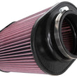 Load image into Gallery viewer, K&amp;N Universal Rubber Filter 4in FLG 9IN x 5-3/4IN B / 7 x 4-1/2IN T / 7-1/2IN H - Back View