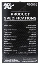 Load image into Gallery viewer, K&amp;N Universal Rubber Filter 4inch FLG / 6inch OD-B / 4-5/8inch OD-T / 9inch H - Additional View 8