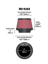 Load image into Gallery viewer, K&amp;N Universal Rubber Filter 5in Flange ID x 6.5in Base OD x 4.5in Top OD x 4.125in Height - Additional View 7