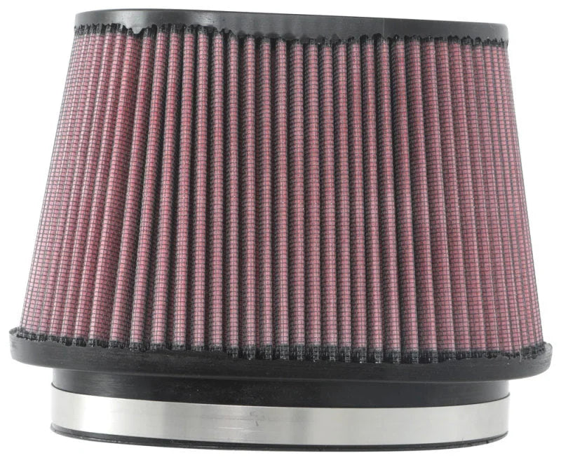 K&N Universal Rubber Filter 6.25in x 4in Oval FLG / 7.375in x 5.5in Base / 6.25in x 4in Top / 5in H - Back View