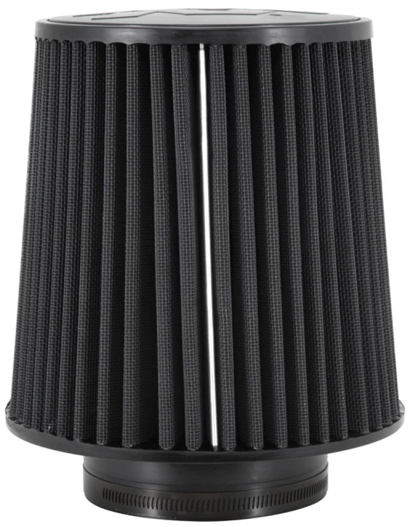 K&N Universal Rubber Filter-Round Tapered 4.5in Flange ID x 8in Base OD x 6.625in Top OD x 8in H - Side View