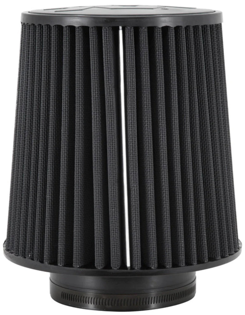 K&N Universal Rubber Filter-Round Tapered 4.5in Flange ID x 8in Base OD x 6.625in Top OD x 8in H - Side View
