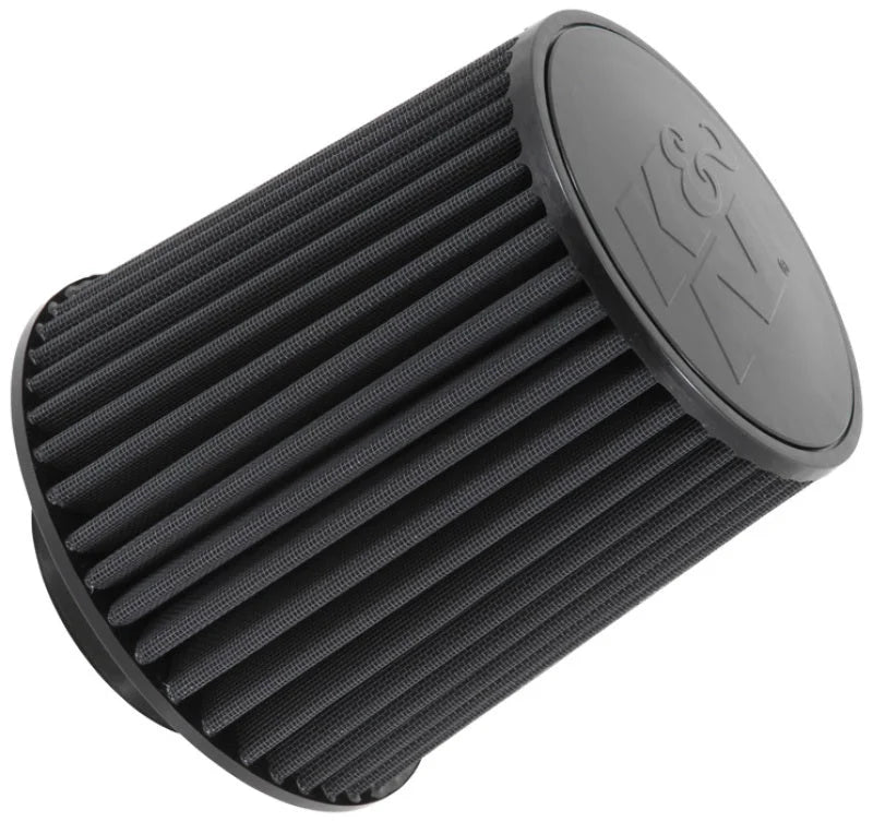 K&N Universal Rubber Filter-Round Tapered 4in Flange ID x 8in Base OD x 6.625in Top OD x 8in H - Side View