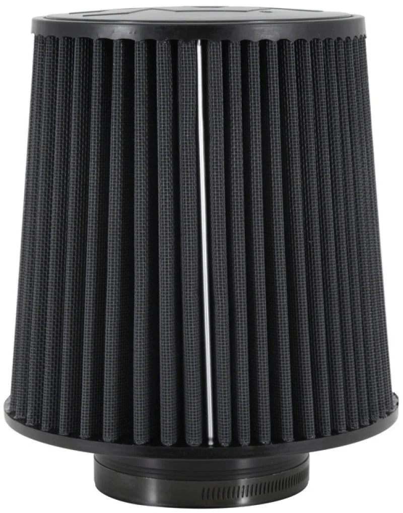 K&N Universal Rubber Filter-Round Tapered 4in Flange ID x 8in Base OD x 6.625in Top OD x 8in H - Back View