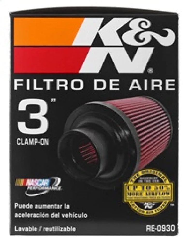 K&N Universal Rubber Filter - Round Tapered 6in Base OD x 3in Flange ID x 6in H - Additional View 5