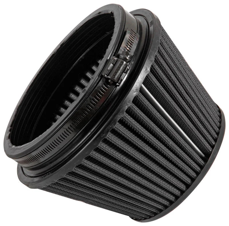 K&N Universal Rubber Filter Round Tapered 6in Flange ID x 7.5in Base OD x 5.25in Top OD x 6.75in H - Side View