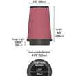 Load image into Gallery viewer, K&amp;N Universal Rubber Filter Round Tprd 3.313in Flange ID x 4.75in Base OD x 3.5in Top OD x 6.5in H - Additional View 9