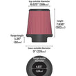 Load image into Gallery viewer, K&amp;N Universal Rubber Filter-Round Tprd 4.875in Flange ID x 9in Base OD x 6.625in Top OD x 7.938in H - Side View