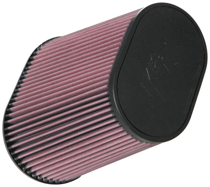K&N Universal Tapered Filter 4-1/2in Flange, 6-1/4in x 9-1/4in Base, 7in x 4.5in Top, 10in Height - Side View