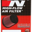 Load image into Gallery viewer, K&amp;N Univrsl Rubber Oval Tprd Filter 2.438in F ID/3.75in B-OW/4.5in B-OL/2.5in T-OW/3.5in T-OL/6in H - Side View