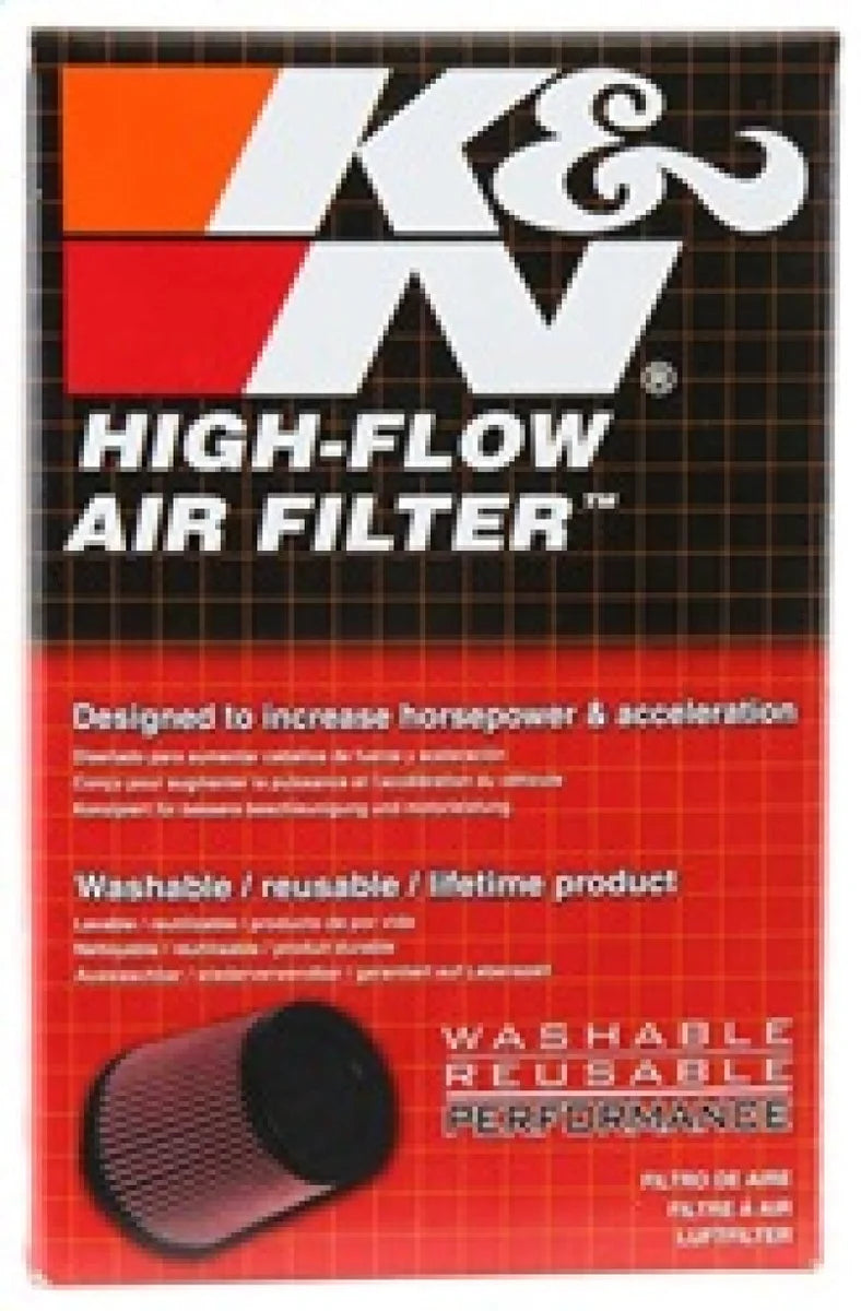 K&N Univrsl Rubber Oval Tprd Filter 2.438in F ID/3.75in B-OW/4.5in B-OL/2.5in T-OW/3.5in T-OL/6in H - Back View