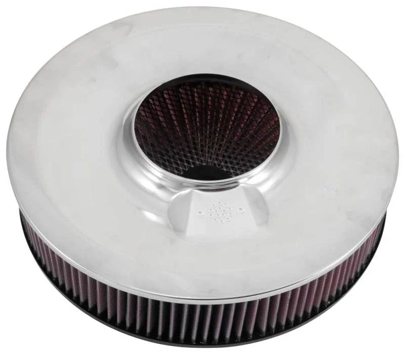 K&N X-Stream Top Assembly 14in OD 5.125in Neck Flange 4.62in H w/Vent - Side View