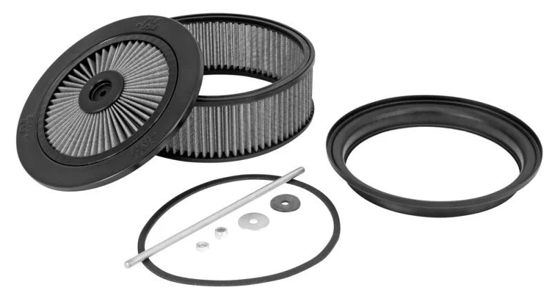 K&N X-Stream Top Assembly 9n OD 7.313in Neck Flange 3in H - Side View