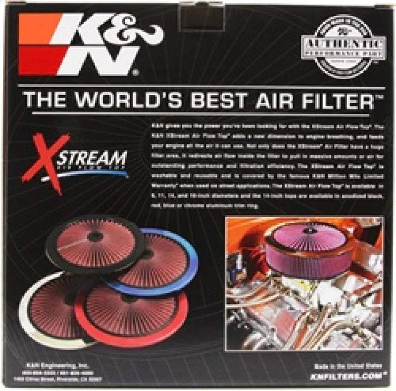 K&N X-Stream Top Filter X-Stream 14 inch OD Chrome - Installation View