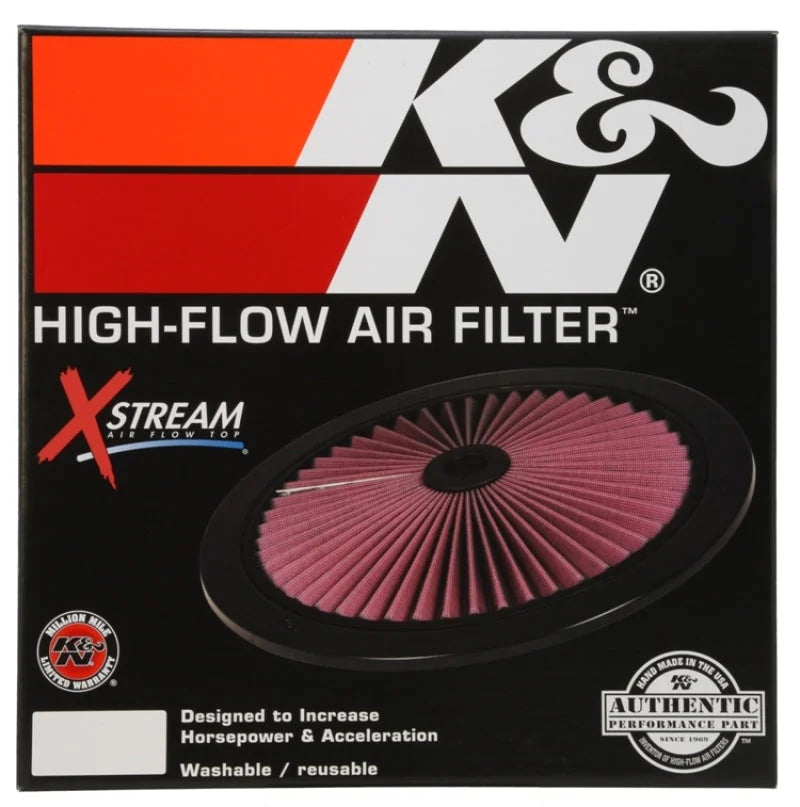 K&N X-Stream Top Filter X-Stream 16in OD - Black - Side View