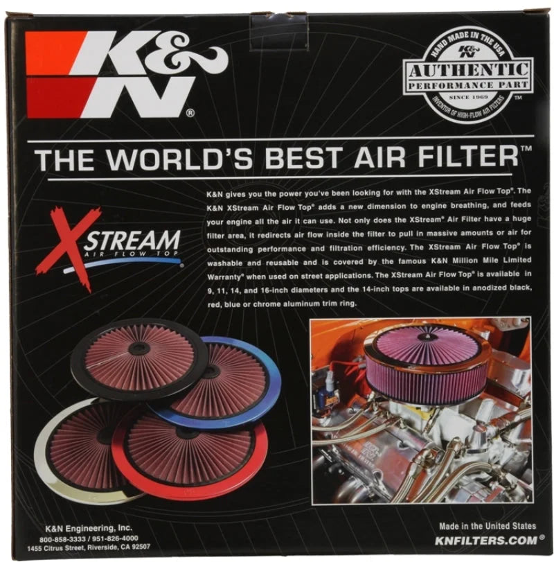 K&N X-Stream Top Filter X-Stream 16in OD - Black - Additional View 5