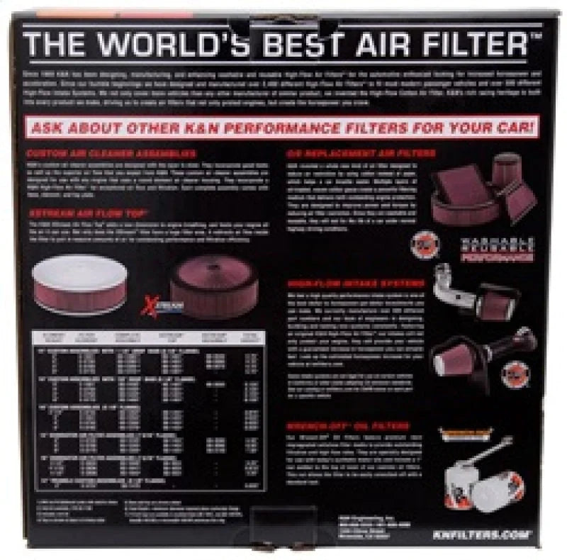 K&N X-Stream Top Filter X-Stream 5.125in Flange 14x3.12in Height 0.875in Drop Base - Additional View 5