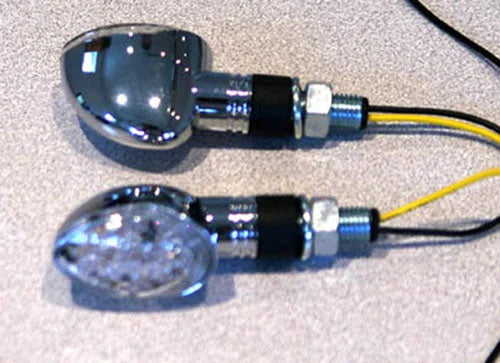 K&S Technologies LED ULTRA MINI-MARKER LIGHTS, OVAL, CHROME, SHORT STEM (15 LED 25-8937