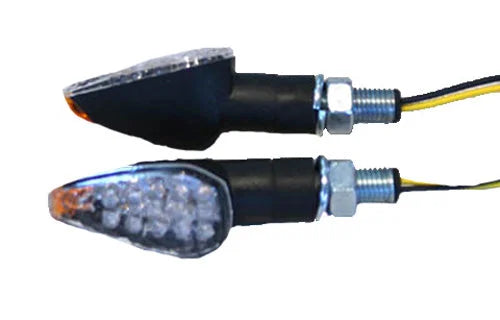 K&S Technologies LED ULTRA MINI-MARKER LIGHTS, TRIANGLE W/AMBER TIP, BLK, SHORT 25-8945