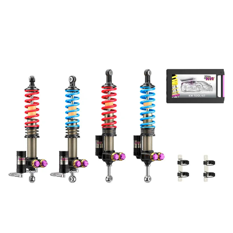 KW 04-05 Porsche Carrera GT Special Edition V5 Coilover Kit W/ Red & Blue Springs - Main Product View