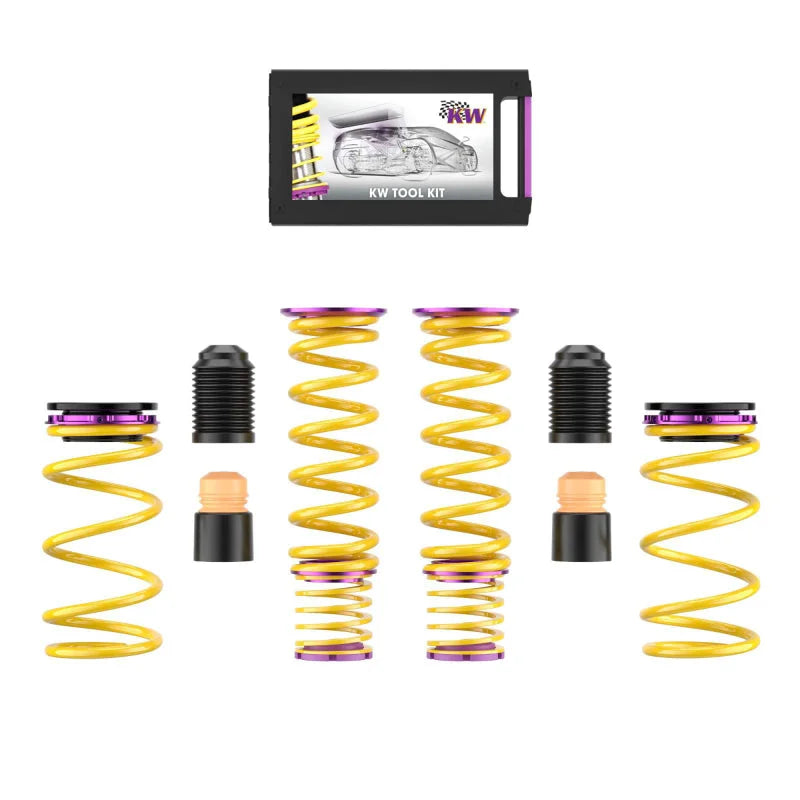 KW 2020+ Chevrolet Corvette C8 (w/ Electronic Dampers & OE Noselift) Height Adjustable Spring Kit - Main Product View
