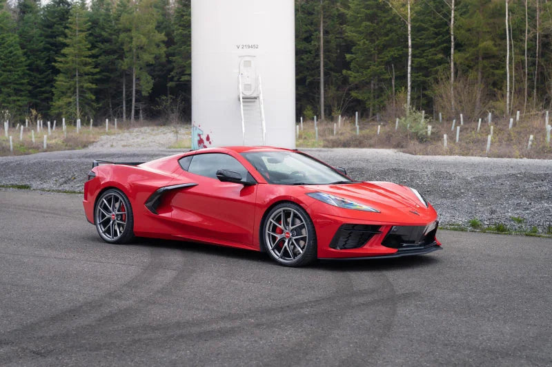 KW 2020+ Chevrolet Corvette C8 (w/ Electronic Dampers & OE Noselift) Height Adjustable Spring Kit - Back View