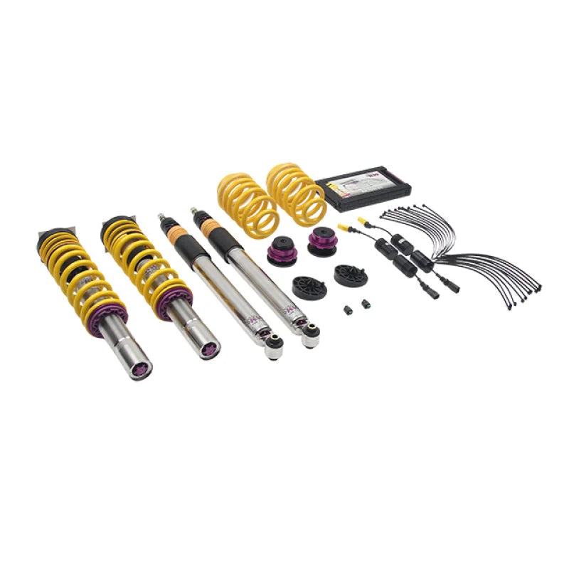 KW Coilover Kit V3 2017+ Audi A4 (B9) Sedan 2wd w/ Electronic Dampers - Side View