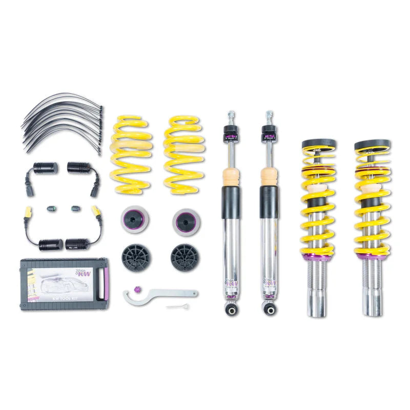 KW Coilover Kit V3 2017+ Audi A4 (B9) Sedan w/ Electronic Dampers - Main Product View